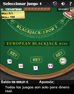 Apuesta mínima Blackjack